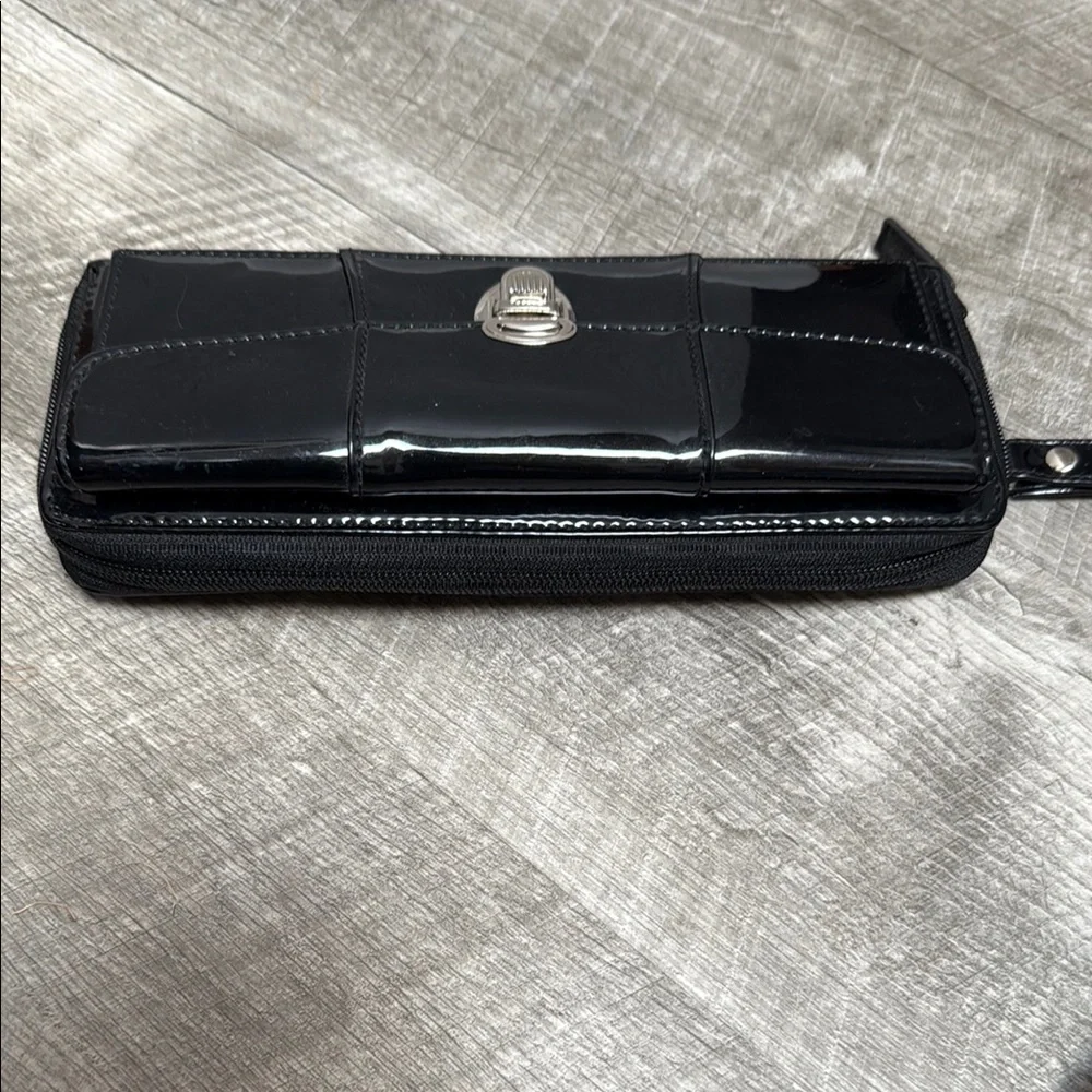 Patent Black Wallet Wristlet - Picture 5 of 13